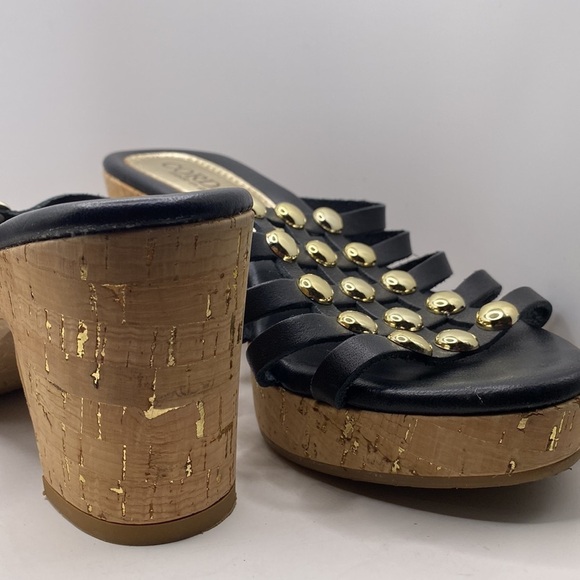 Cordani Keqne Italian Leather Caged Platform Cork Sandals - Picture 15 of 16